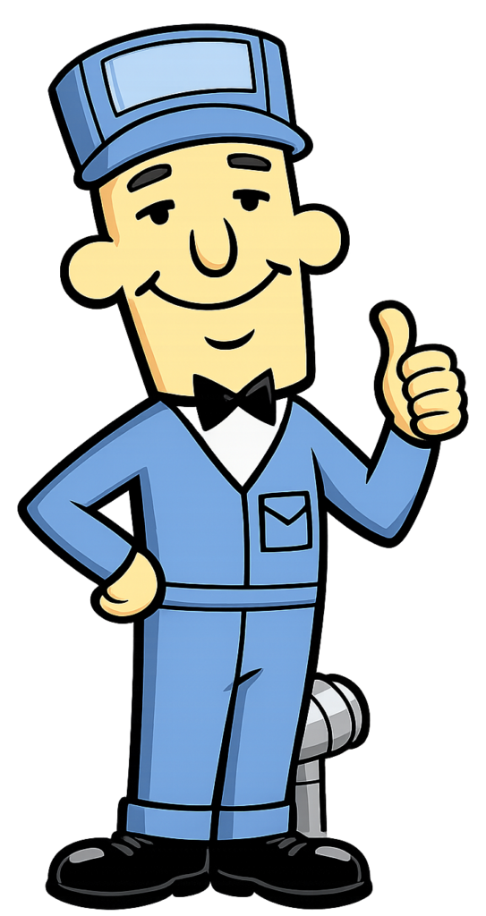 valley heating mascot thumbs up