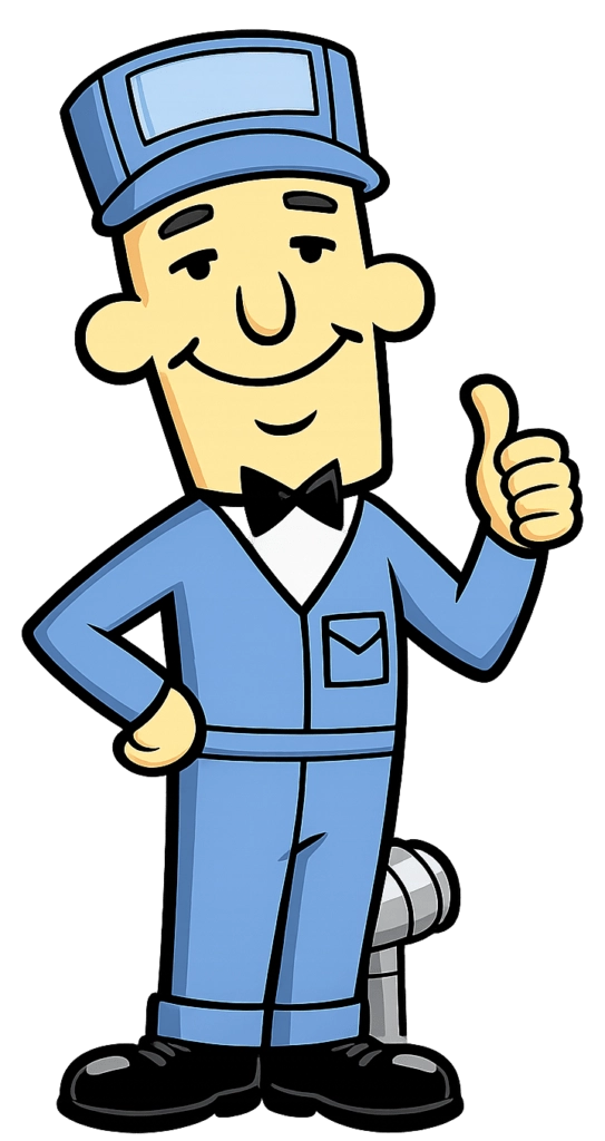 valley heating mascot thumbs up